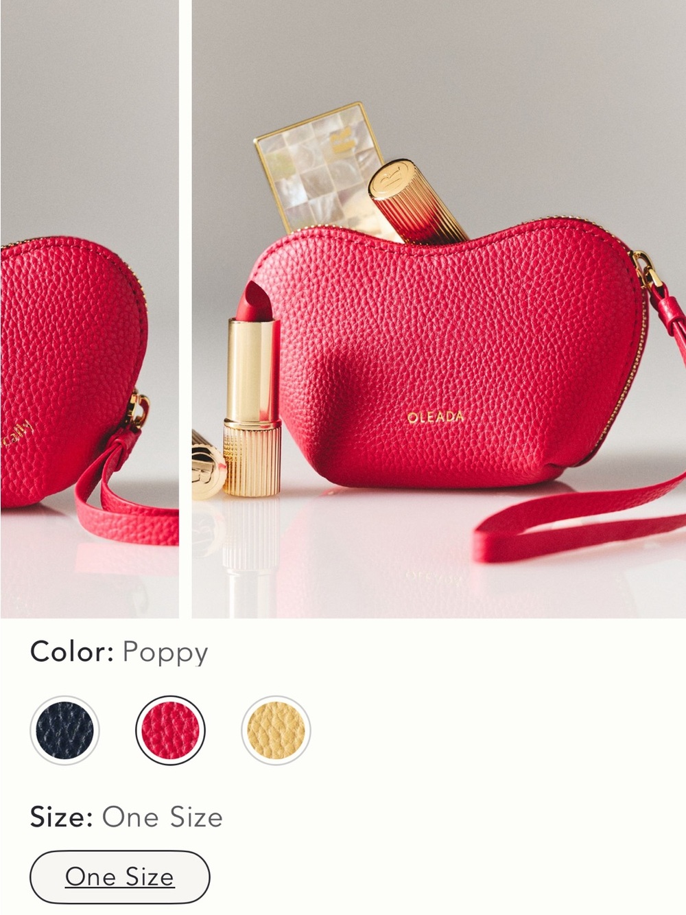 Women’s Pebbled Wristlet Clutch in Fuchsia with Gold Hardware. Mini love pouch